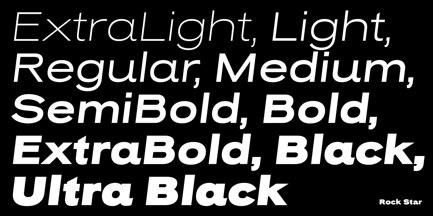 Пример шрифта Rock Star Narrow Extra Light Italic